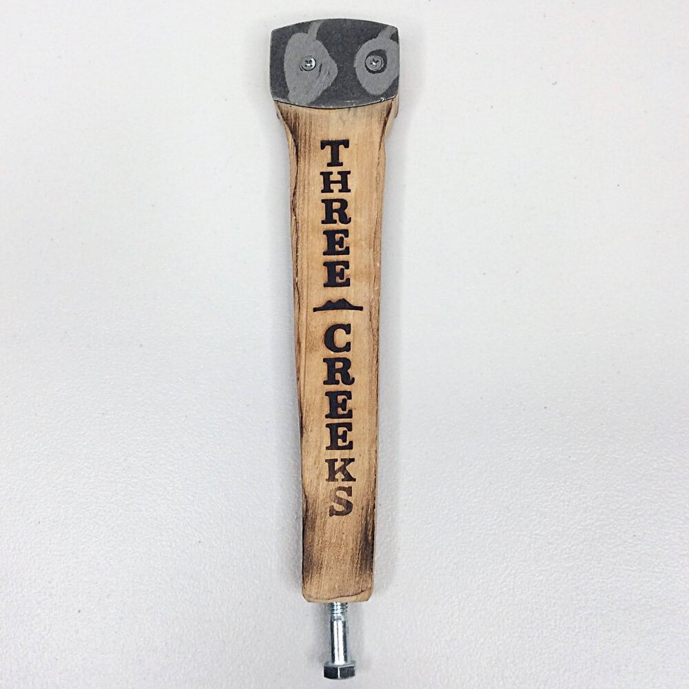 Three Creeks Brewing‎ Beer Tap Handle Wood Sisters Oregon 11" Tall